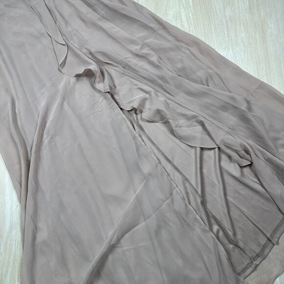 NWT Birdy Grey Taupe Theresa Chiffon Formal Bridesmaid Evening Gown Dress XS - Picture 5 of 16